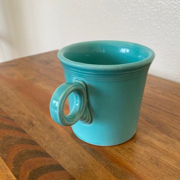 Fiesta Ware Homer Laughlin Coffee Mug Ring Handle Turquoise Teal EUC - Picture 3 of 6